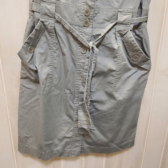 Talbots Trench Dress Safari Khaki Belt & Pockets Size 14 - Picture 4 of 13